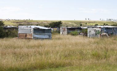 Shacks in Transkei South Africa corrigated iron clipart