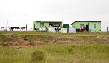 Green houses of poor in Transkei South Africa clipart