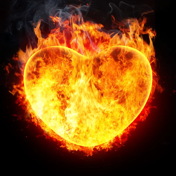 Heart in fire — Stock Photo, Image