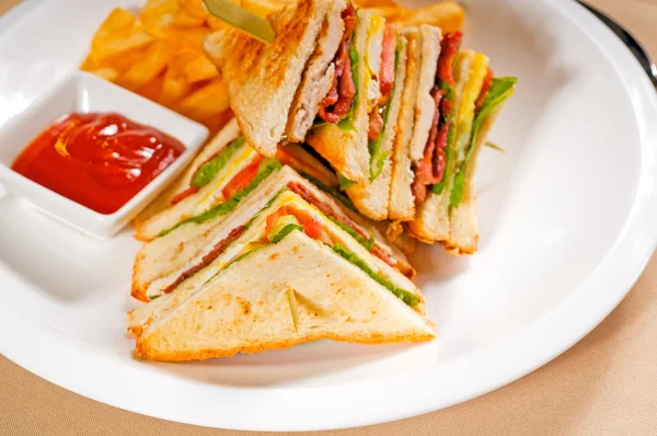 Triple decker club sandwich — Fotografie, imagine de stoc