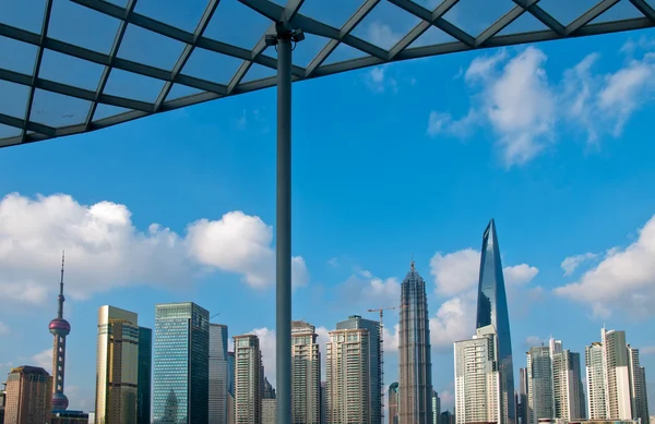 Shanghai pudong vista da puxi — Foto Stock