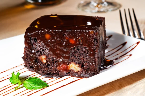 초콜렛과 호두 케이크 — 스톡 사진