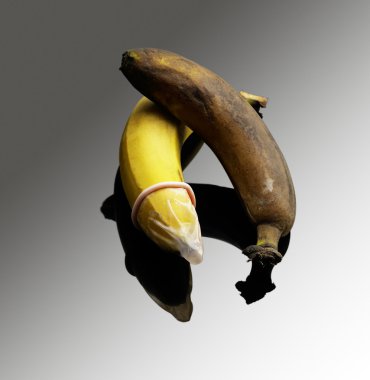 Condom on banana clipart