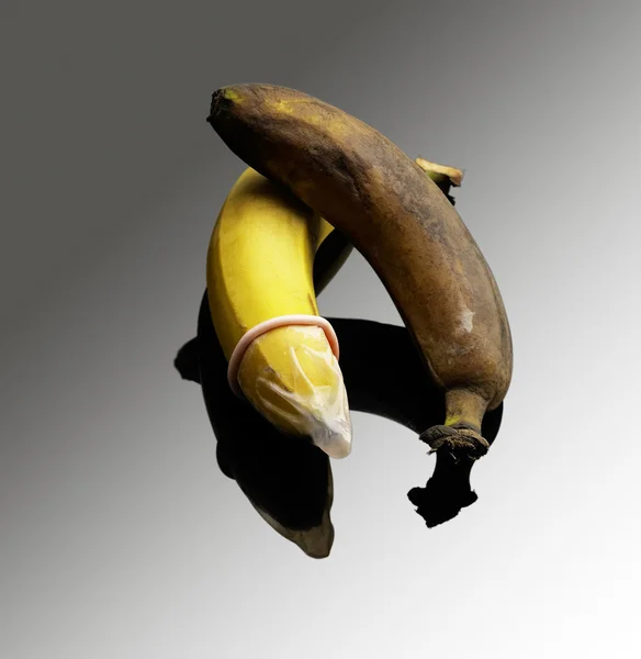 stock image Condom on banana