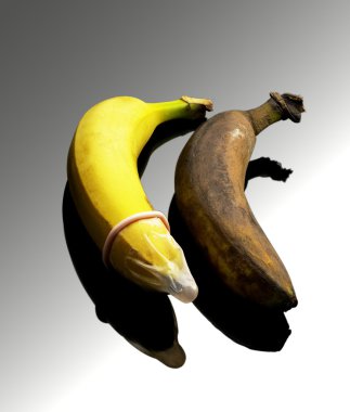 Condom on banana clipart