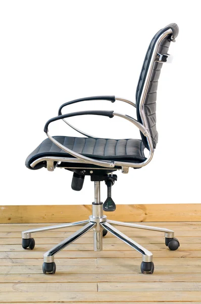 Modern black leather office chair — Stock Photo, Image