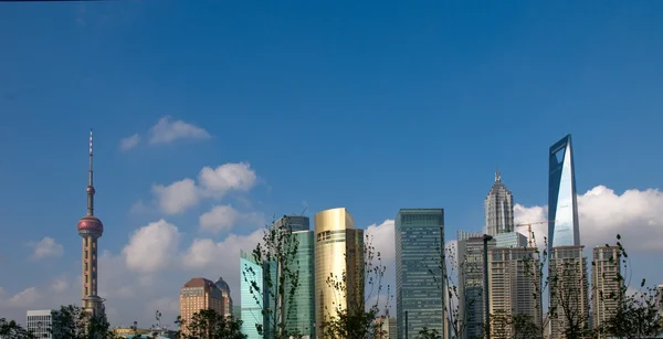 Shanghai pudong vista de puxi — Fotografia de Stock