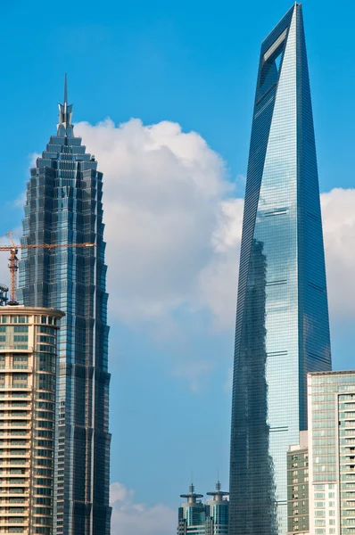 Shanghai pudong uitzicht vanaf puxi — Stockfoto