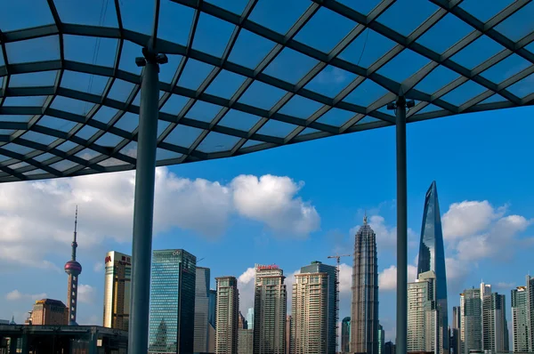 Shanghai pudong vista de puxi — Fotografia de Stock