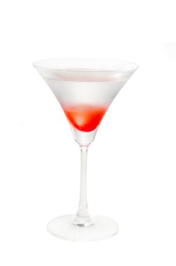 Beyaz arka plan üzerinde izole lychee martini kokteyl