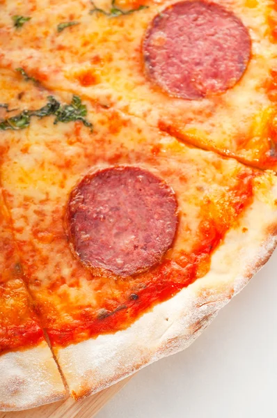 stock image Italian original thin crust pepperoni pizza