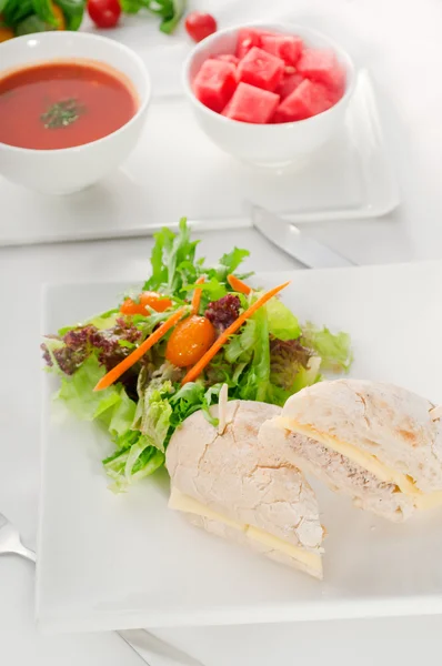 stock image Tuna and cheese sandwich with salad