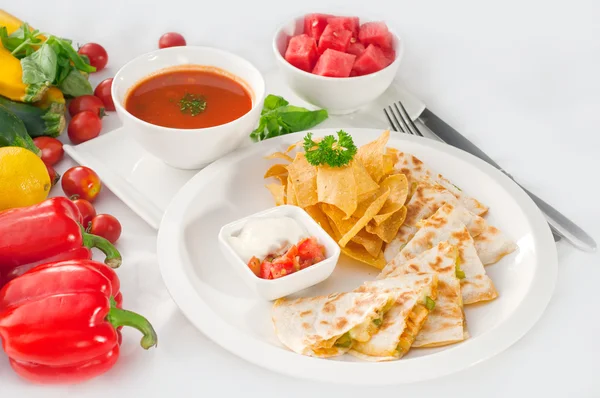 Original Mexican quesadilla de pollo — Stock Image Original Mexican quesadilla de pollo Stock Photo