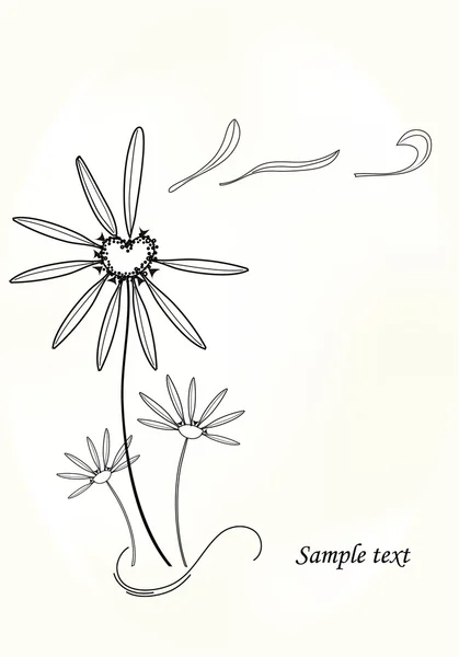 ラインの装飾的な花 — ストックベクタ