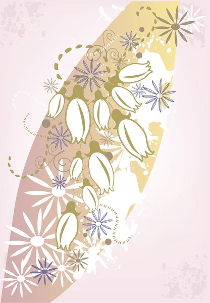 スノー ドロップと花の背景 — ストックベクタ