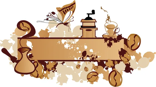 抽象咖啡横幅 — 图库矢量图片
