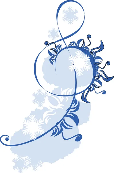 Clef de agudos decorado con copos de nieve — Archivo Imágenes Vectoriales