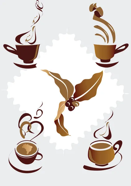コーヒー要素のセット — ストックベクタ