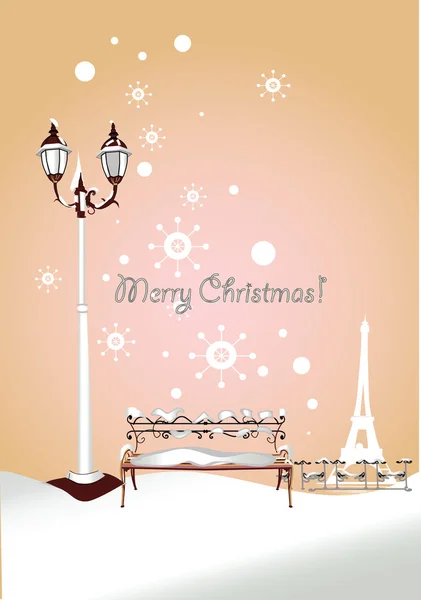 Рождественский фон в Париже — стоковый вектор