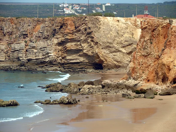 Costa de acantilado monumental cerca de Cabo San Vicente, Portugal — Foto de Stock