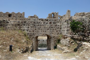 Ruins of the Venetian Castle near Antimachia village clipart