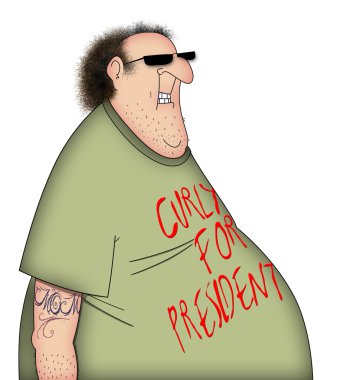 Curly For President clipart