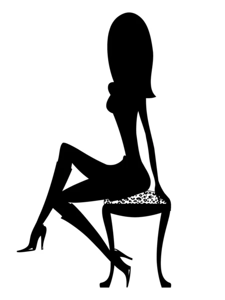 Sexig silhouette girl i stövlar — Stockfoto