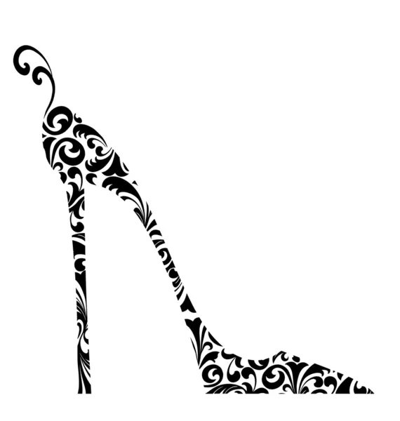 Divatos retro damaszt magas sarkú cipő — Stock Fotó