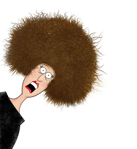 Día de mal pelo muy rizado — Foto de Stock