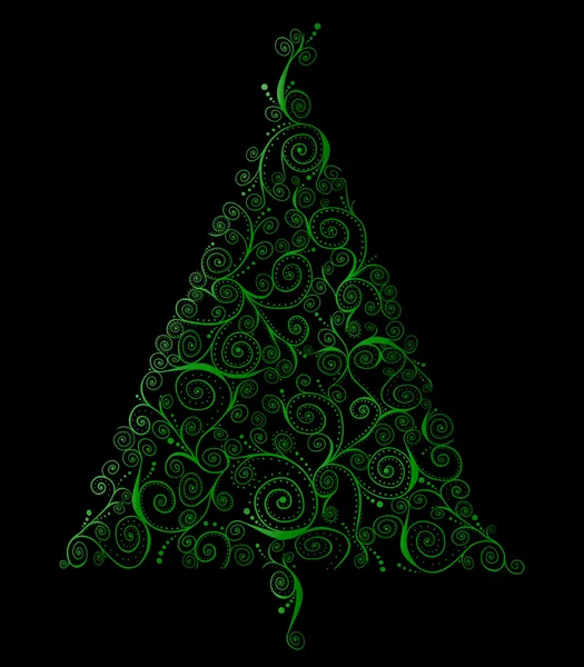 Ρετρό ανθηρογραφία χριστουγεννιάτικο δέντρο — Φωτογραφία Αρχείου
