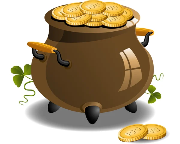 Pot of Gold (St. Patrick's Day) — Stock Vector