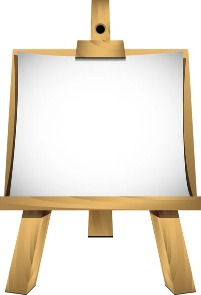 Easel with a blank sheet of white paper for your image or text — Stock Vector