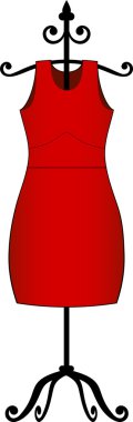 Beautiful red dress clipart