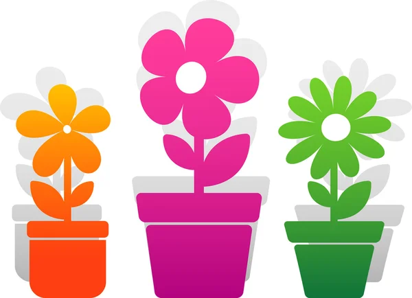 3 つのベクターの花 — ストックベクタ