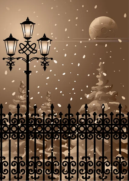 Soirée d'hiver — Image vectorielle
