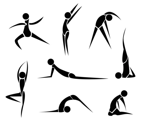 Yoga silhuett - stiliserade — Stockový vektor