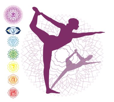 7 Chakras And An Asana clipart