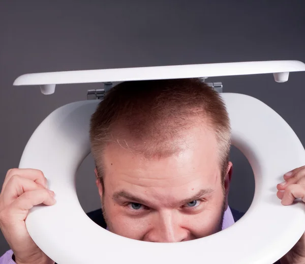 stock image Man in toilet