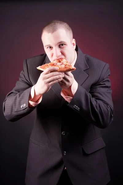 stock image Hungry businessman