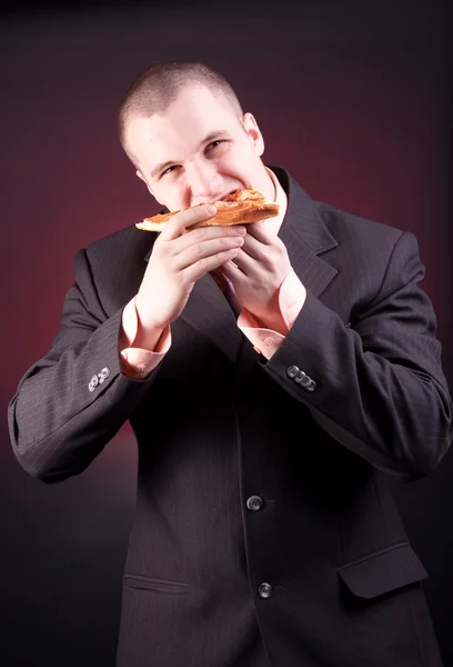 stock image Hungry businessman