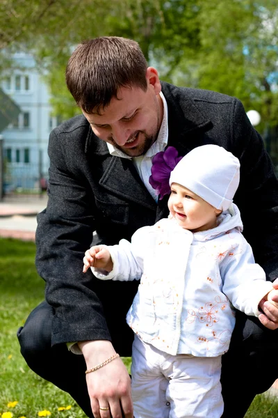 Papá, bebé, retrato — Foto de Stock