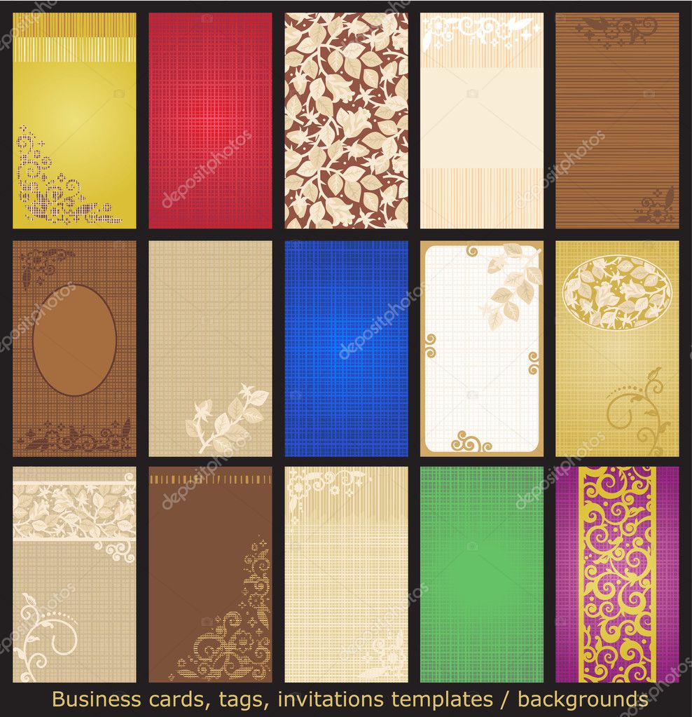 Business cards, tags, invitations templates — Stock Vector