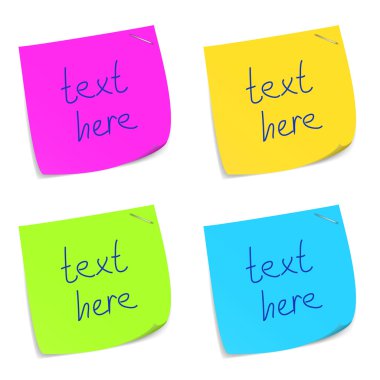 Set of colorful sticky memo notes clipart