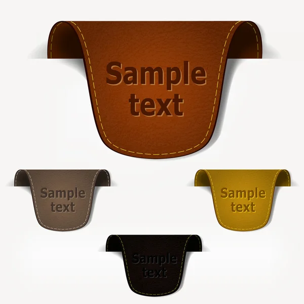Ensemble d'étiquettes en cuir — Image vectorielle