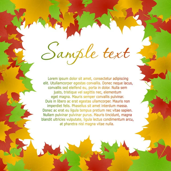 Cadre de feuilles d'érable multicolore — Image vectorielle