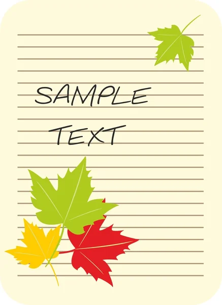 Leaf notebook with leaves — Stock Vector