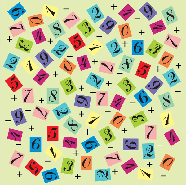 다채 로운 숫자로 이루어진 추상적 배경 — 스톡 벡터