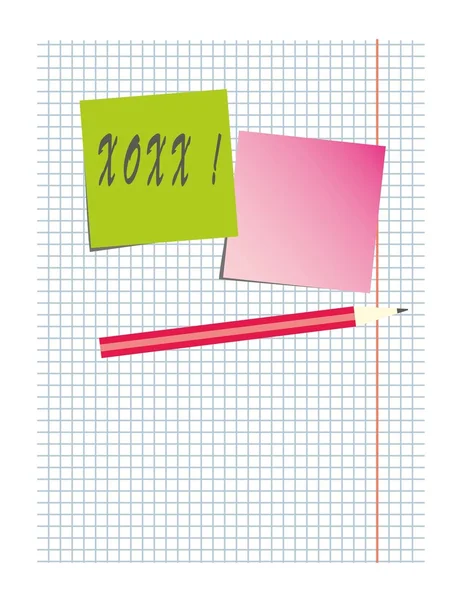 Note papers pinned — Stock Vector