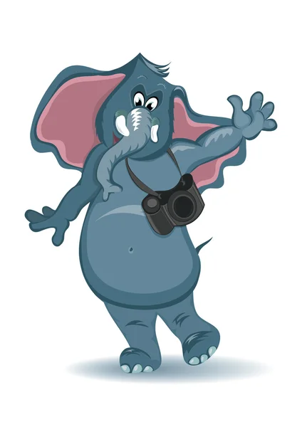 Cartoon elefant fotograf — Stock vektor