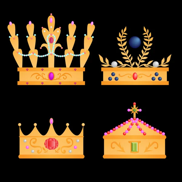 Königliche Kronen gesetzt — Stockvektor